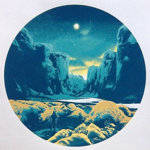 #tbt Check out this dreamy print from 2016
——
・・・
Another piece we did for @matttaylordraws <a href="/mondocon/">MondoCon Team</a> 5 colors + metallic gold. #screenprint #artprint #waterbasedink #frenchpaper ift.tt/2wuNWRR