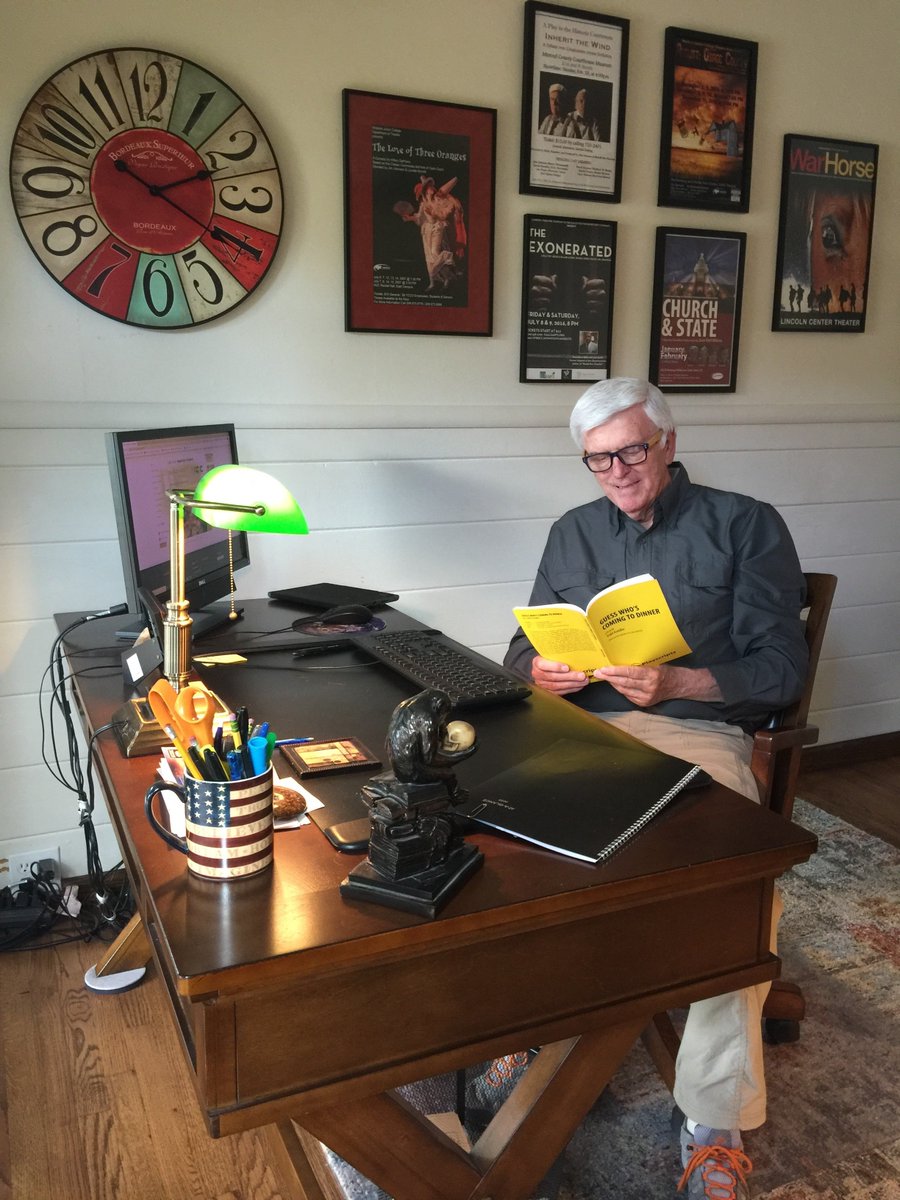 GalloCenterRep's tweet photo. What does working from home look like? Gallo Center Repertory Company Artistic Director Jim Johnson working on Guess Who’s Coming to Dinner in his home office. What’s your home office setup look like?
#modesto #centralvalley https://t.co/stnJec21ai