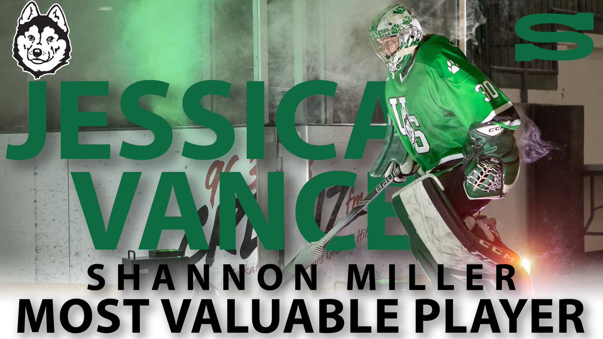 HuskieWHKY's tweet photo. The Shannon Miller Most Valuable Player Awars goes to @ecnaVacisseJ. Jess backstopped us to 12 wins (including 5 shut outs) in her 19 starts with a 1.44 GAA and a .930 SV%. Congrats Jess! https://t.co/DOlEwBt8P9