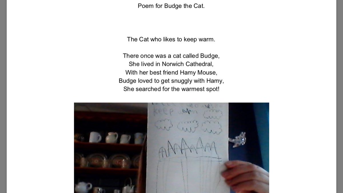 HarlestonCE's tweet photo. Wow! The Year 2’s virtual trip to @Nrw_Cathedral was a great success! The children enjoyed ‘walking’ around the beautiful Cathedral grounds, writing poems and stories for Budge, creating beautiful drawings of stain glass windows, gargoyles and inside the Cathedral! #Googletrips https://t.co/7piMET0N9z