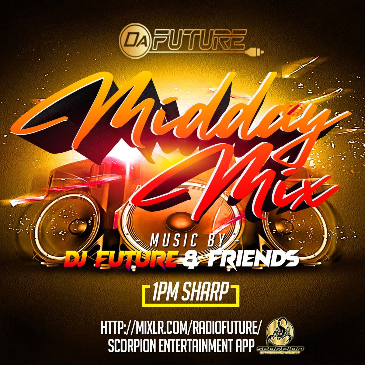dafuture242's tweet photo. I’m feeling Hip Hop &amp; Rap Vibes today....Going Live @ 1pm 🥳 #MiddayMix #dafuture242 #scorpionent https://t.co/jAsdTWIKl0