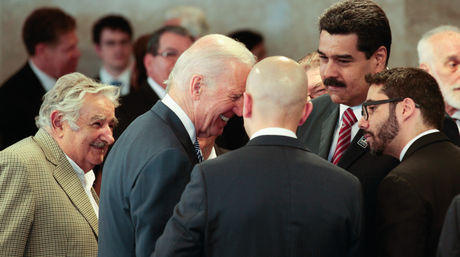 SteveGuest's tweet photo. PICTURED: Joe Biden glad-handing narco-terrorist Nicolas Maduro. https://t.co/7Zlbh5HPAQ