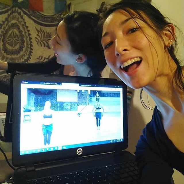 #Repost @catherinebirddance with <a href="/get_repost/">Repost</a>
・・・
Dancing together, virtually! Love this photo of <a href="/azn/">azn 🗽</a>.alena during my online fusion belly dance class tonight.😍 Thanks for joining me ya’ll. We’ll do it again next week with fusion drills, drills, and m… ift.tt/2WK4qjy