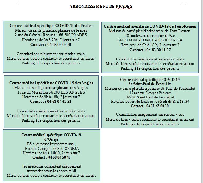 Prefet66's tweet photo. #CORONAVIRUS #COVID19
🚨Changement d'horaires🚨

A Perpignan, les centres médicaux COVID-19 des quartiers St Jacques et Bas-Vernet seront désormais ouverts 7j/7 en cas de premiers symptômes de COVID-19 (après appel du n° vert 0800 08 13 66). Tous les centres à retrouver 👇 https://t.co/wUPudTGwV5
