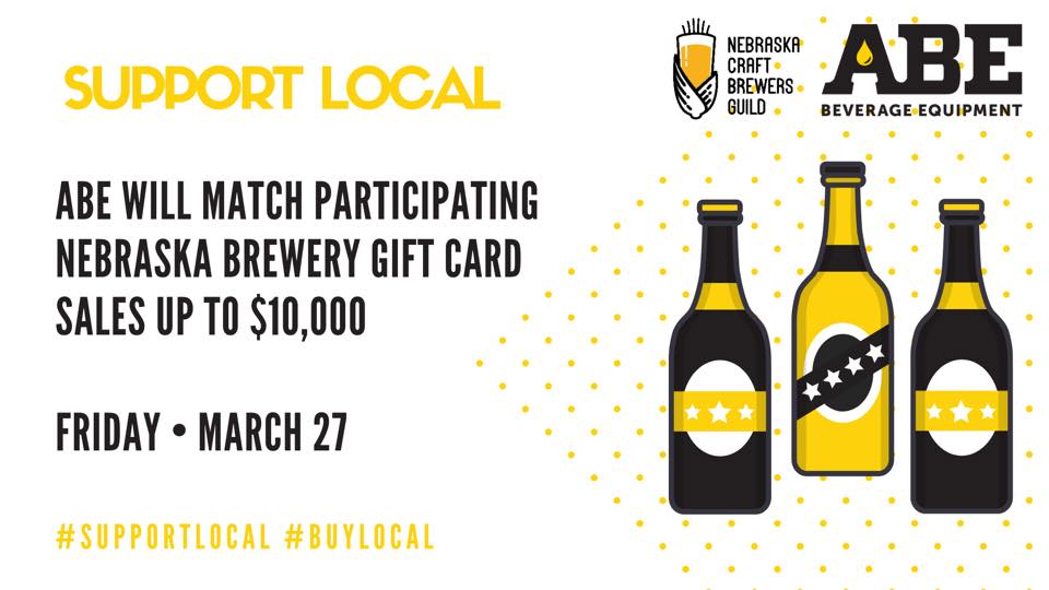 Matching gift certificates to help breweries.  We're open 4-8pm or call us at 402-641-4314. - mailchi.mp/14f76fd398f5/m…