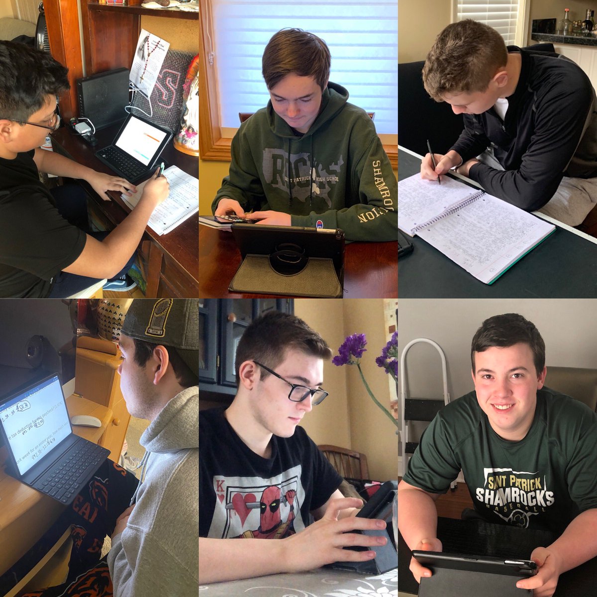 SaintPatrickHS's tweet photo. Our first batch of #CyberShamrocks! Although we’d prefer to be together in person, we’re so proud and grateful to our students and teachers for continuing learning during this time! Keep up the great work, Shamrocks! #ShamrockStrong https://t.co/NGNsuBJ2Q5