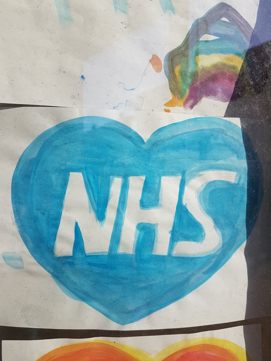 SharadaKeats's tweet photo. Stuck some NHS fan art on our window this weekend and got a note in the post today 😭❤️ #StayHomeSaveLives #NHSLove #keyworkerLove https://t.co/EHlRpIn4aE
