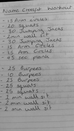 HGSport1's tweet photo. I put this workout off yesterday... I wonder if you can work out why? Can anyone work who I am? #crossfitchallenge #spellyourname https://t.co/83sqdCJjG9