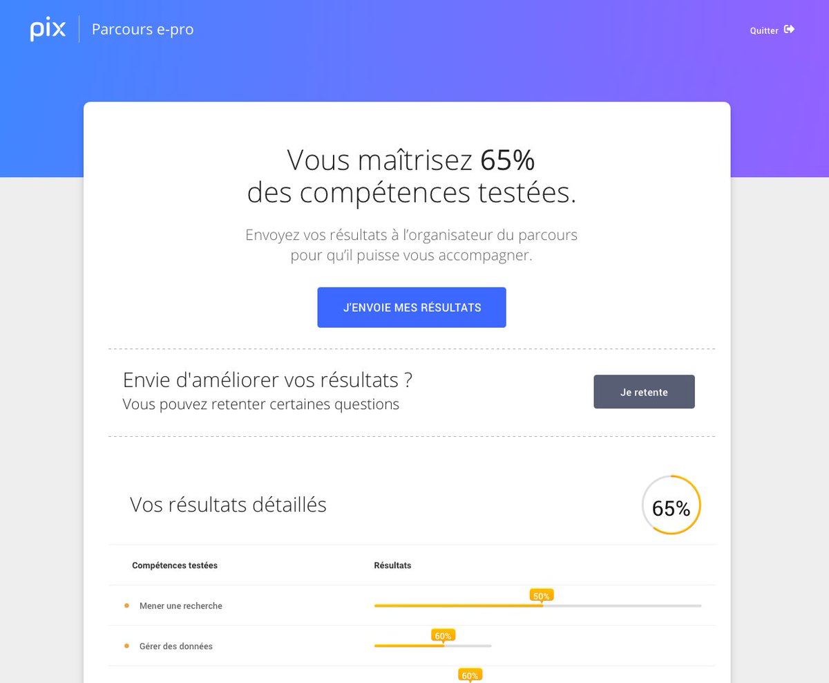 Pix_officiel's tweet image. Pix se mobilise avec le @Minist_Travail et donne accès gratuitement pour tous les organismes de #formation et #CFA à son outil Pix Orga pour diffuser des tests #Pix &amp;amp; suivre les résultats des apprenants. +d'infos➡️ pro.pix.fr/continuite-ped… 
#confinement #ContinuitePedagogique