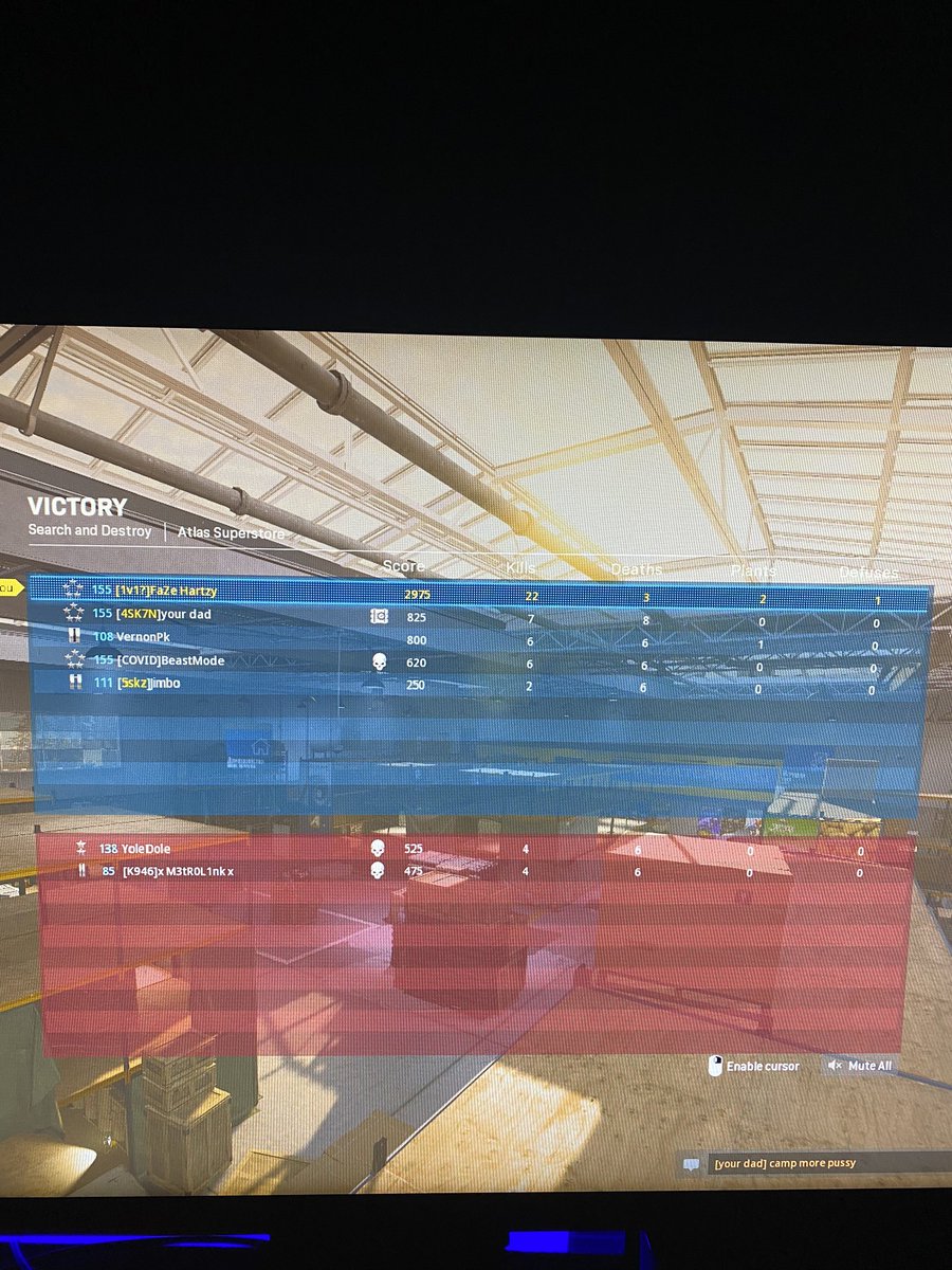 xHartzy's tweet photo. Skill based matchmaking btw. Literally every game is like this https://t.co/SN8K8BMsnc