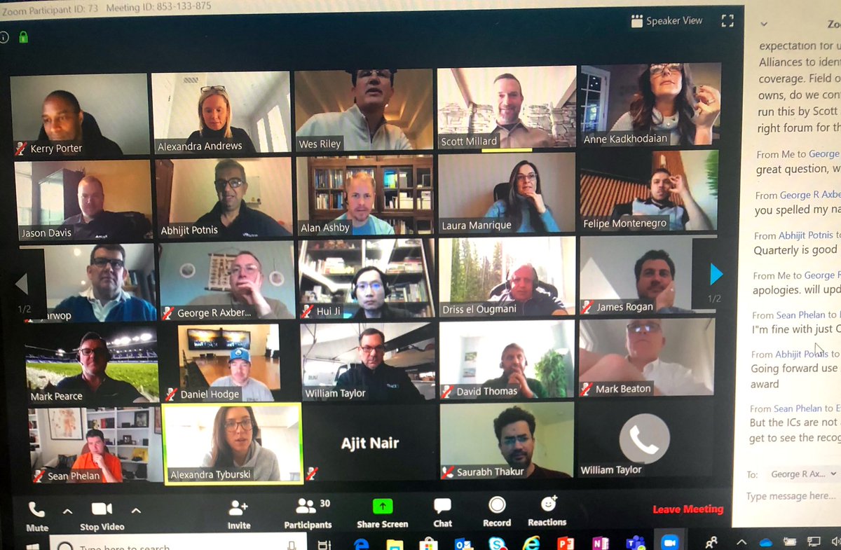 LexiAndrews_'s tweet photo. Love seeing all these smiling faces on Thursday AM! The global @DellTech partner specialty team is mastering @zoom_us... even did a poll question 👍🏻 https://t.co/1knMamYAJO