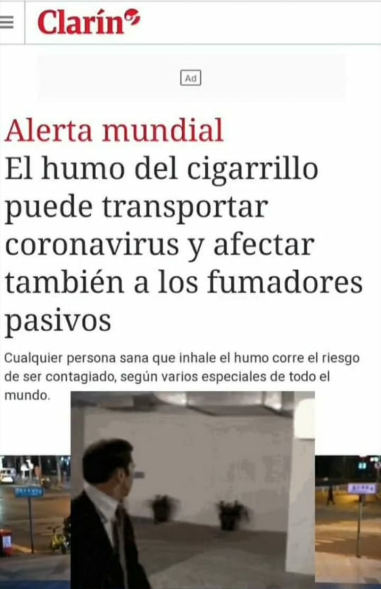 FabBallarini's tweet photo. FAKE NEWS
El humo no trasporta el virus.

Obviamente fumar empeora la enfermedad.

Por favor sean responsables. https://t.co/hjAzVewEDn