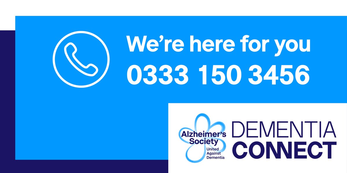 We know this can be an especially difficult time if you are affected by dementia, so we want you to know that Alzheimer’s Society is here for you.

If you need advice, please call our Dementia Connect support line on 0333 150 3456, available every day. We're here to help 💙