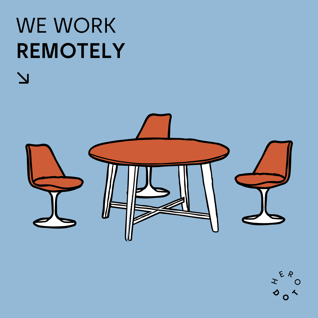 You can’t find us in the office but it doesn’t mean we’re unreachable (you say hi at hello@herodot.com) 👋 Most things remain unchanged, we operate and run our projects normally #remotework #remoteteam #stayathome