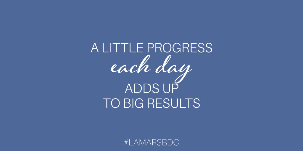 Don't think of it as a big project to take on all at once....just small progress each day can get you where you want to be. If you need some help figuring out what that looks like, contact us! We are always happy to help you get to the big result in your business!
#lamarsbdc