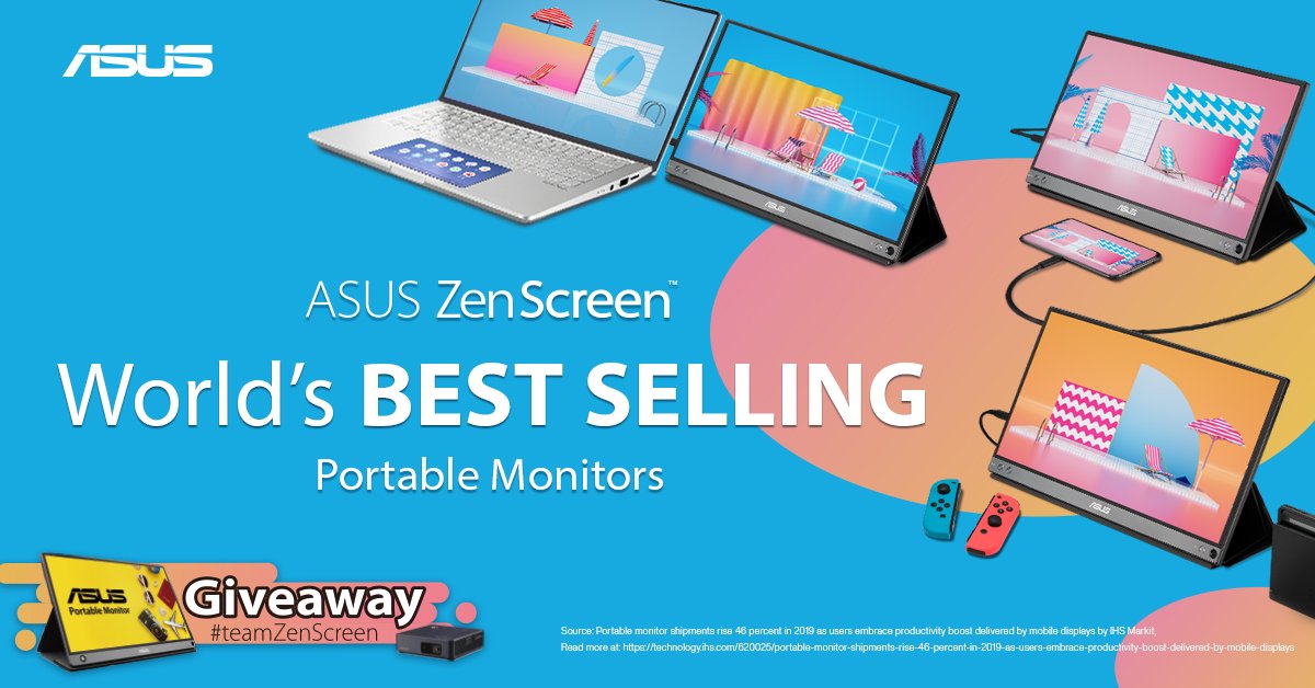 Queremos dar-te a oportunidade de fazer parte da #TeamZenScreen, e ganhar um Monitor Portátil 
ZenScreen ou um Projetor Portátil ZenBeam S2.

Participa ➡ gleam.io/LApEv/zenscree…

Vê como no nosso Facebook! 😉