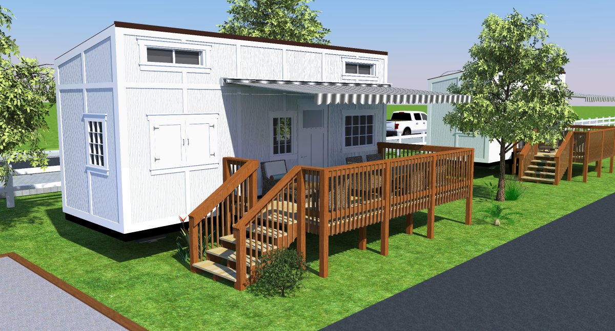 TinyHomesInGA's tweet photo. Our #tinyhousevillage rendering in FL. We will have 8 tiny homes on wheels and a coffee shop...also a tiny house on wheels! #tinyhomes #thow @Airbnb https://t.co/fgLcED3M7e