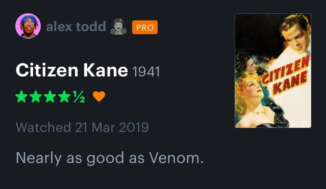 Letterboxd_'s tweet photo. Citizen Kane (1941)
Low vs High review. https://t.co/XdkpUmoE3P