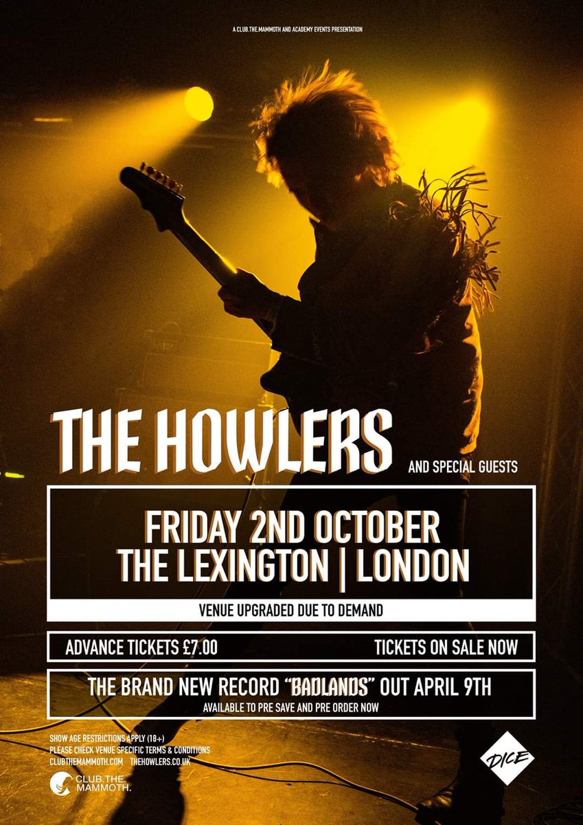 Rescheduled date and new venue for this one supporting <a href="/thehowlersuk/">The Howlers</a>. Friday 2nd October at <a href="/thelexington/">The Lexington</a>. Original tickets are still valid and there are now more available. link.dice.fm/Mv8OBmSOa5

<a href="/clubthemammoth/">CLUB.THE.MAMMOTH.</a>