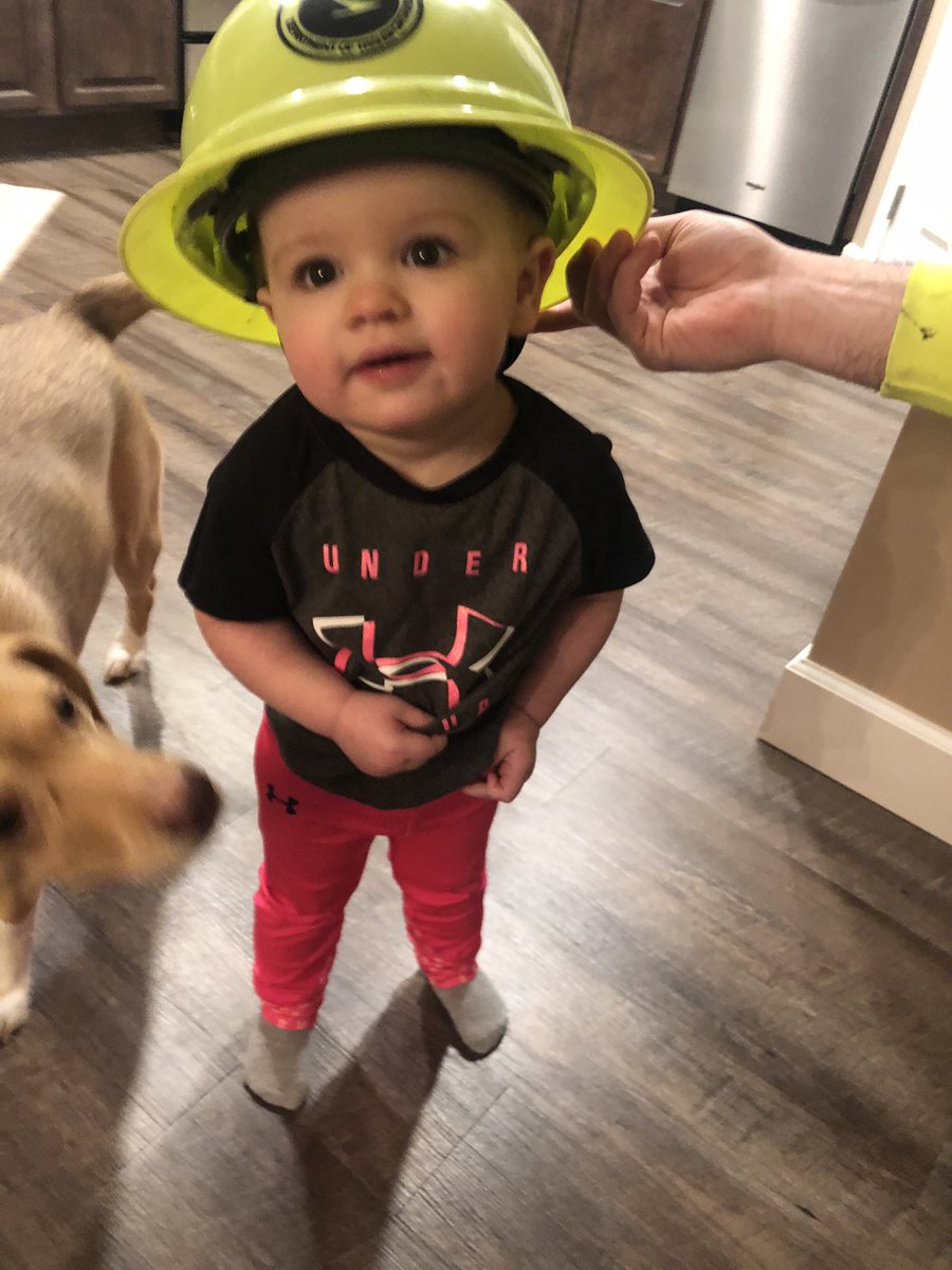 reganguenther's tweet photo. Landry trying to go to work with her daddy this morning☺️💞 https://t.co/xfbPMnxxR5
