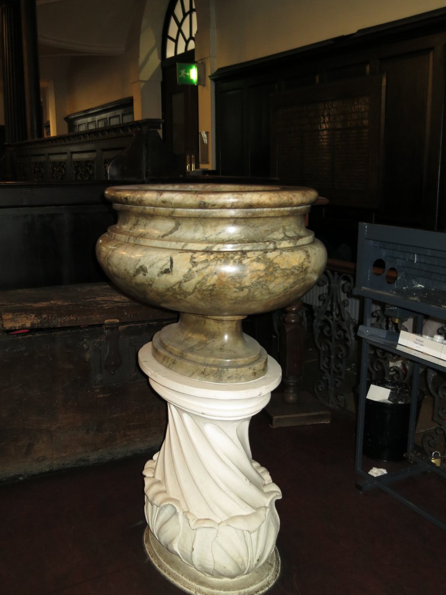 Now, resuming the tour of the church itself, we left off at the Boer War memorial. If you turn around and face East, at about your 11 o'clock position, you'll find our baptismal font.