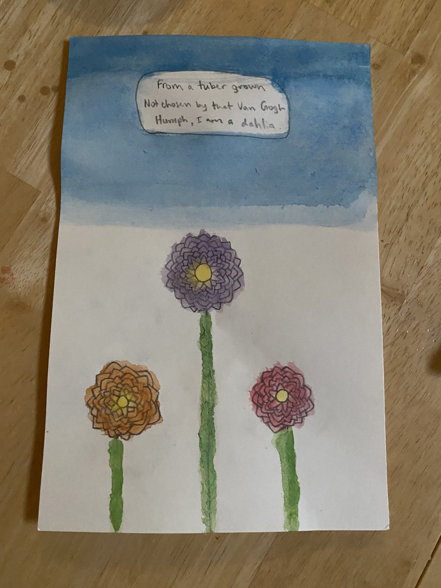 HayesELA3's tweet photo. Amazing students keep on creating poetry and art! We may not be able to do many things now, but we can do this: Ryan B., A.J. S., and Jocelyn L.!@DDMSBuzz @DDMSPrincipal  @cindy_yaeger https://t.co/dwb6WjeAFC