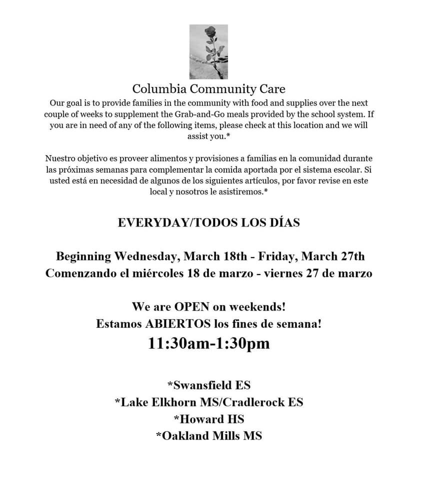 marcyleonard315's tweet photo. Columbia Community Care is extending their support beginning this Saturday, March 28th through Sunday, April 11th!  New volunteer sign up links are linked in the reply below. CCC remains committed to serving our beautiful community 💙#ColumbiaCommunityCare @SraChav https://t.co/jDJNXYhuB8