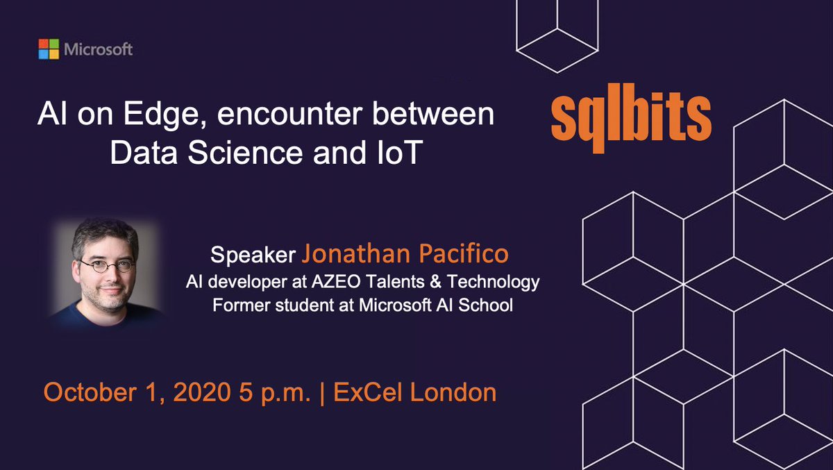 _jpacifico's tweet image. Due to the health crisis my session #AI & #EdgeComputing at #SQLBits2020 @ExCeLLondon has been postponed to October 1, 2020. Take care of all of you 🙏