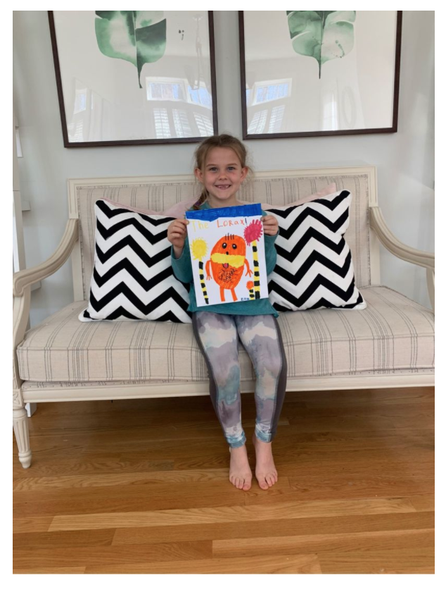 Ella's favorite book character is the Lorax!  I'm loving this picture (and the million dollar smile!) <a href="/MemorialPreK1/">Melissa Bilsborough</a> #medfieldps #mempk1