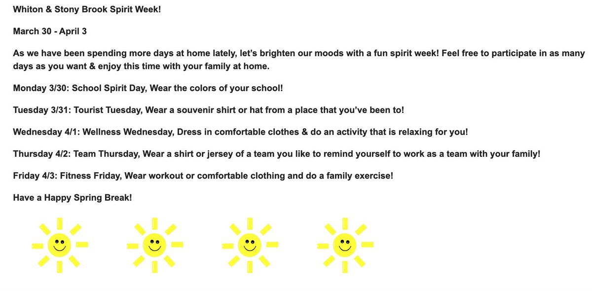 Excited for spirit week next week!