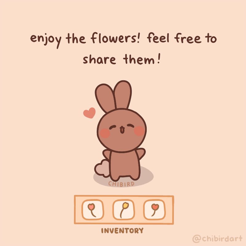 Chibird on Twitter: &quot;🌷Each flower represents a positive thought this  gentle bunny has for you! You&#39;ve collected three in your inventory! ⁣Feel  free to share them with someone! (2/2) https://t.co/62NMZ342eH…  https://t.co/de6Q9WMbHH&quot;