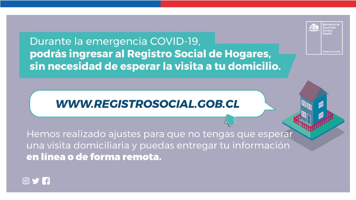 MinDesarrollo's tweet photo. Infórmate sobre la inscripción online al Registro Social de Hogares ante la emergencia del Coronavirus #CuidémonosEntreTodos 👉 https://t.co/FsywnKpyf1 https://t.co/RjxDF5H4dL