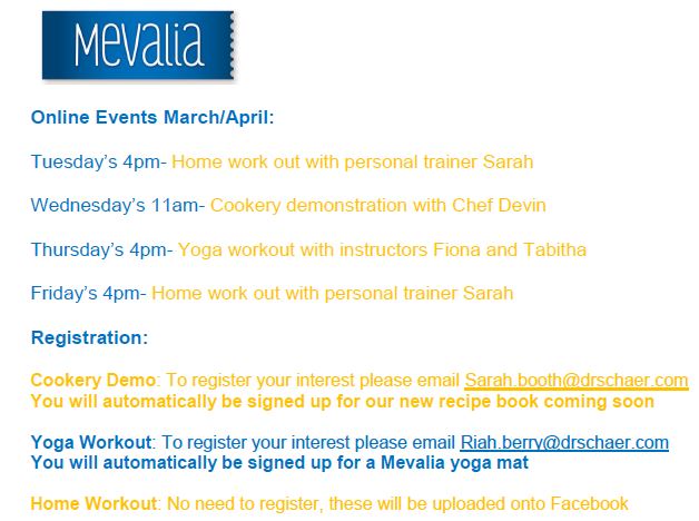 Mevalia UK (@mevalia_uk) on Twitter photo Due to the success of this weeks online activities, we are now extending until the end of April the following schedule, to sign up for cookery demo's or yoga classes please contact the appropriate email 🙂 <a href="/mevalia_uk/">Mevalia UK</a> Due to the success of this weeks online activities, we are now extending until the end of April the following schedule, to sign up for cookery demo's or yoga classes please contact the appropriate email 🙂 <a href="/mevalia_uk/">Mevalia UK</a>