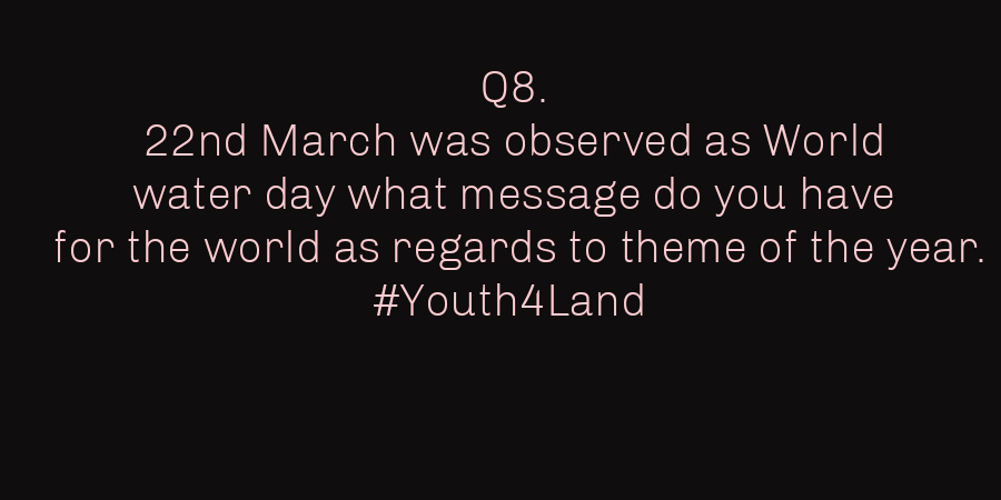 _CFEW's tweet photo. Finally,
Q8. 22nd March was observed as World water day what message do you have for the world as regards to theme of the year.#Youth4Land #COVID19 @UNEP @fenanmi @Images_1 @Mr_Galadima @ChrEstffai @JacobKumenda @HyginLaari @las_luke @JamesNaturalist @RayBAmin @CallieBroaddus https://t.co/3wo5HDEzIh