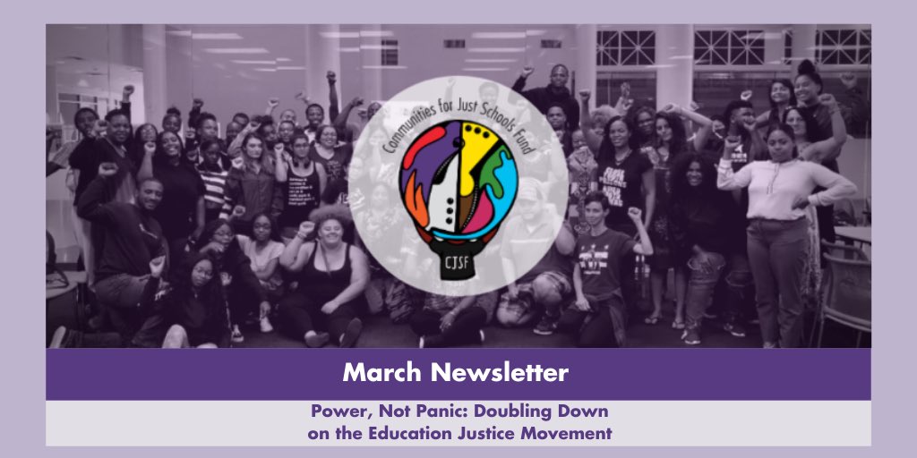 justschools's tweet photo. “At CJSF, we are doubling down on what we know, which is that by following the organizers, we will find our way to healing and wellness in our homes, communities, and schools.” - @allisonrbrown 

Read more in our newsletter: https://t.co/rGVRMwGyLG #justschools #PowerNotPanic https://t.co/13OrxBhxKX