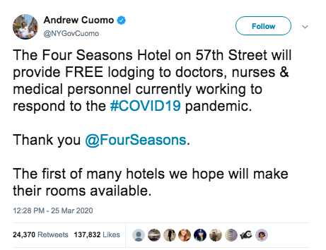 Similar problems are solved in similar ways in NYC as in Wuhan. "After Feb1, healthcare workers who treat patients in Wuhan stayed in hotels... to prevent them from infecting family members and communities" ht  @XihongLin  @NYGovCuomo  https://docs.google.com/presentation/d/1-rvZs0zsXF_0Tw8TNsBxKH4V1LQQXq7Az9kDfCgZDfE/edit#slide=id.p47