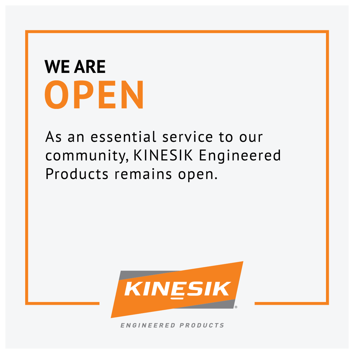 Kinesik_EPI's tweet photo. Kinesik provides an essential service to our community and our clients in the construction industry and will remain open as the world battles #COVID19. 

Please #StaySafe and listen to public health measures. For more information: https://t.co/CeLLaBdv2L https://t.co/02L63Nve9g