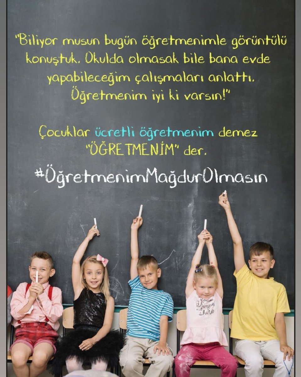 Çocukların önce gönlüne girebilendir öğretmen..
Etrafa ışık saçan hiçbir arkadaşımızın zor durumda kalmasını istemiyoruz. Bu akşam saat 20.00’de Twitter etkinliği başlatıyor ve “öğretmenim mağdur olmasın” diyoruz! 
#ÖğretmenimMağdurOlmasın