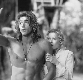 Happy birthday to Leslie Mann, seen here with Brendan Fraser in \"George of the Jungle\" from 1997. 