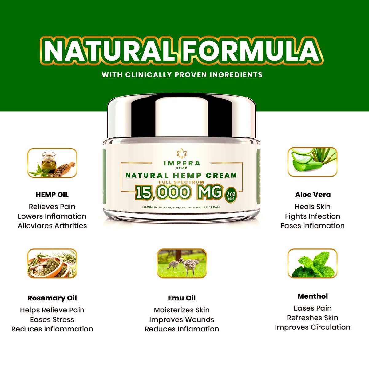 ImperaHemp's tweet photo. Powerful Hemp Pain Relief Cream 🍀
https://t.co/xzwmIQvbZv

#Hemp #hempoil #ReliefPackage #sciatica #arthritis #NaturalBeauty #naturalhealth #skincare #ankles #ATHLETES #musclefitness #fitness #aloe #EMUI10 #NaturalSkincare #PAIN #relief #painrelief #CBD #cbdhealth https://t.co/wFOtbLSHf5