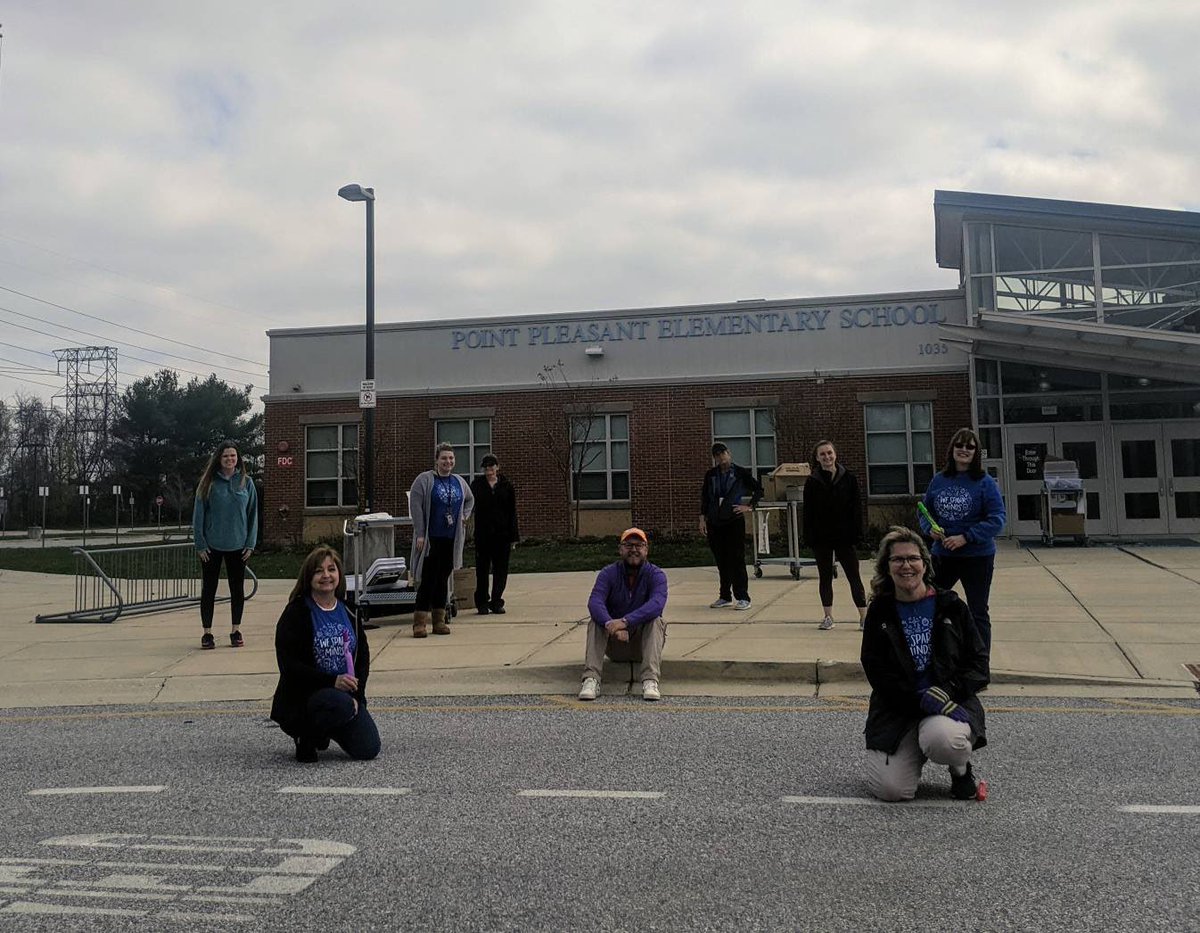 Our Point Pleasant staff are as dedicated as ever. Showing up with bubbles and smiles to greet our students and hand out lunches. We miss you and we love you Panthers. #AACPSAwesome #WeAreBetterTogether