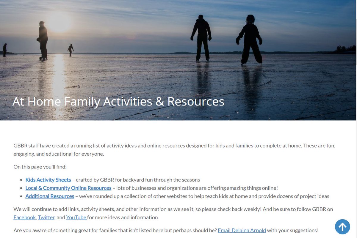 GBBR staff have created a running list of activity ideas and online resources designed for kids and families to complete at home. These are fun, engaging, and educational for everyone!

gbbr.ca/at-home-family…

#BiosphereAtHome #SocialDistancing #BiosphereActivities #GeorgianBay