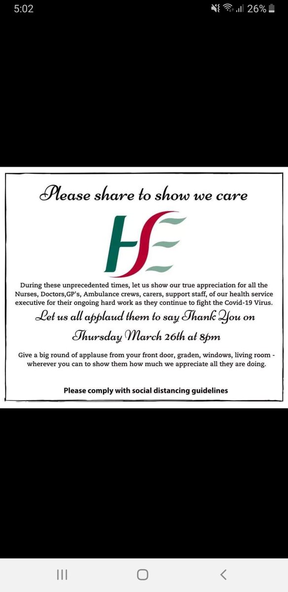 ssmp_js's tweet photo. Let’s all applaud our #FrontlineHeroes at 8pm tonight! Not just in healthcare but in all essential services across the country keeping us going during this difficult time ❤️

#ItsWeNotMe #BetterTogether https://t.co/Ic7zvEOyz6