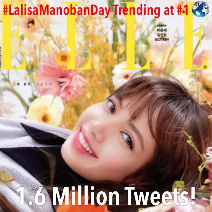 WORLDMUSICAWARD's tweet photo. #LalisaManobanDay is trending at #1 Worldwide and in 31 countries with over 1.6 Million Tweets!👏👩‍🎤🥇🌎👑 
#327WishesForLalisa @ygofficialblink https://t.co/dMpiORiFTz