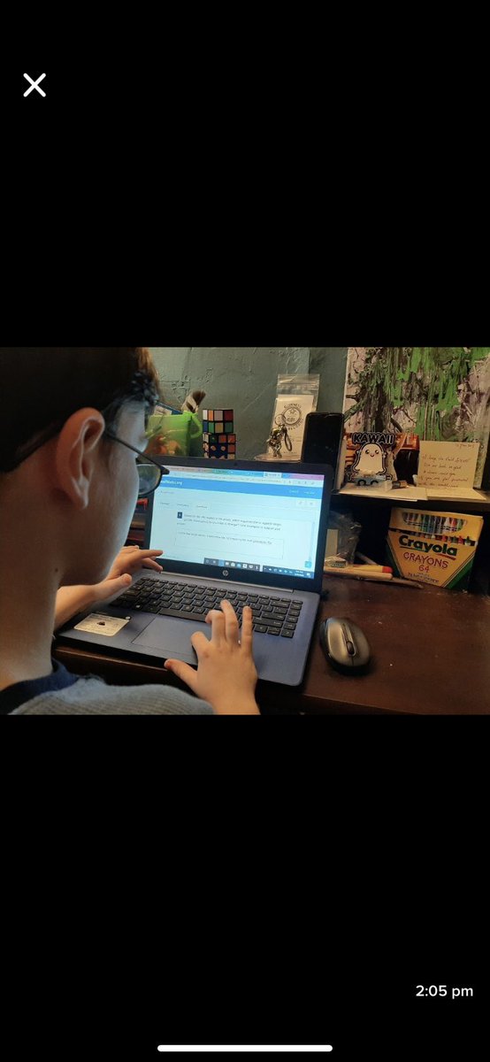 DennisonsDen's tweet photo. Learning from home is not bad, but we sure do miss our school family! Thank goodness for Google Chat and Meet! Cannot wait for May 15th!! @HCPSNC @AtkinsonElem #learningfromhome #weareatk https://t.co/aQlJKd49sV