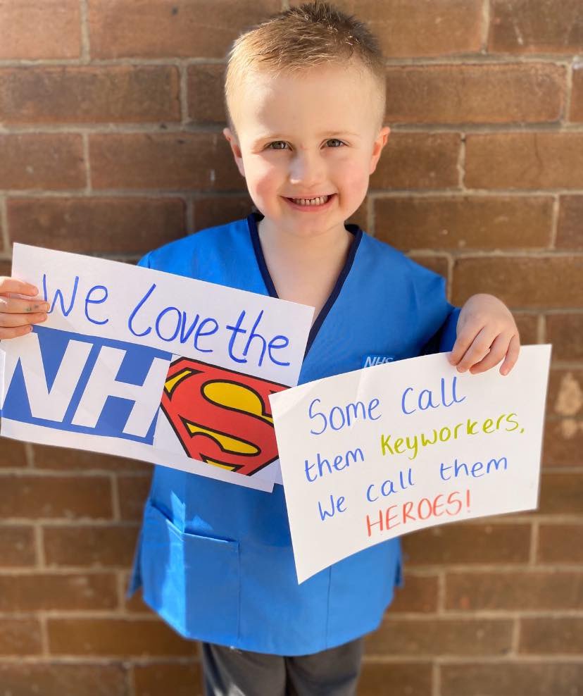bethcofield_'s tweet photo. Today we learnt how important all of the NHS staff are via cutting and sticking and some dressing up. #NHSheroes #COVID2019 #clapforourcarers #NHSCovidHeroes https://t.co/aG2jcOZucH