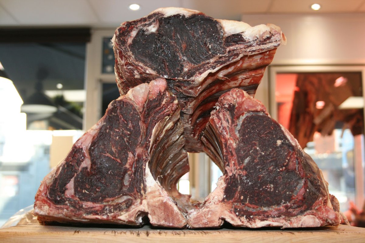 These have been in our window ageing room for 40 days, and are now ready to cut this weekend.
Rib eye, cote de boeuf and rib roast. Have a look in next time you're passing!
thebrownpig.ie

#butcher #Dublin #Terenure