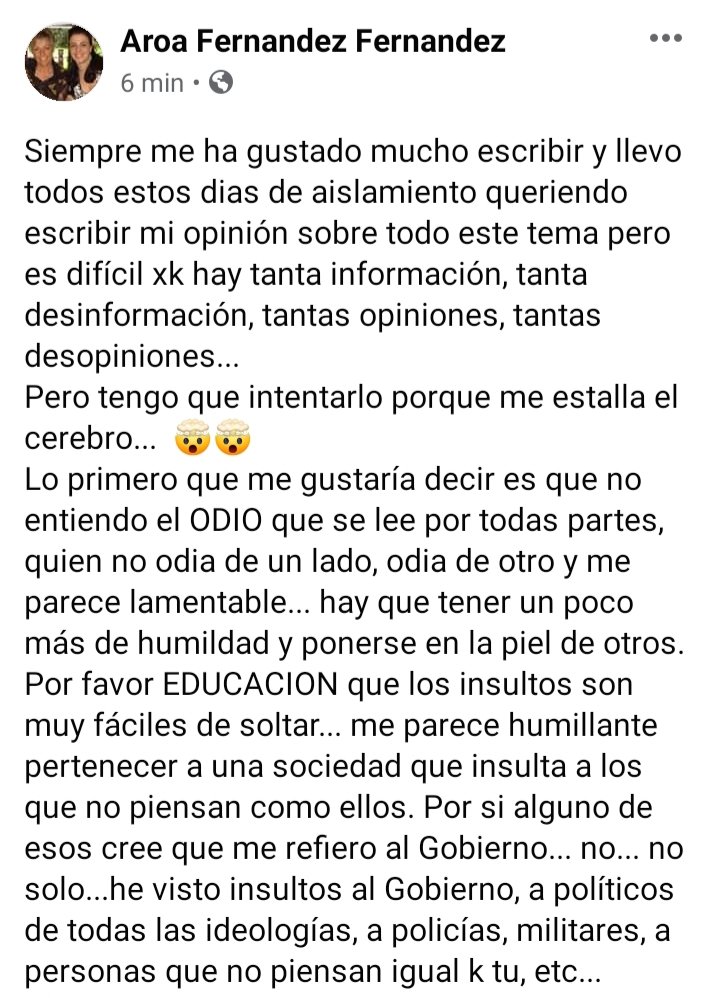 aroa31_aroa's tweet photo. Mi humilde opinión...  #SanidadPublica #menosodio #masrespeto #maseducacion #HeroesSinCapa #politicosescucharnos #todosauna #confinamiento #COVID19 #UnidosSalimosDeEsta #coronavirus https://t.co/5xZ6FEn7qd