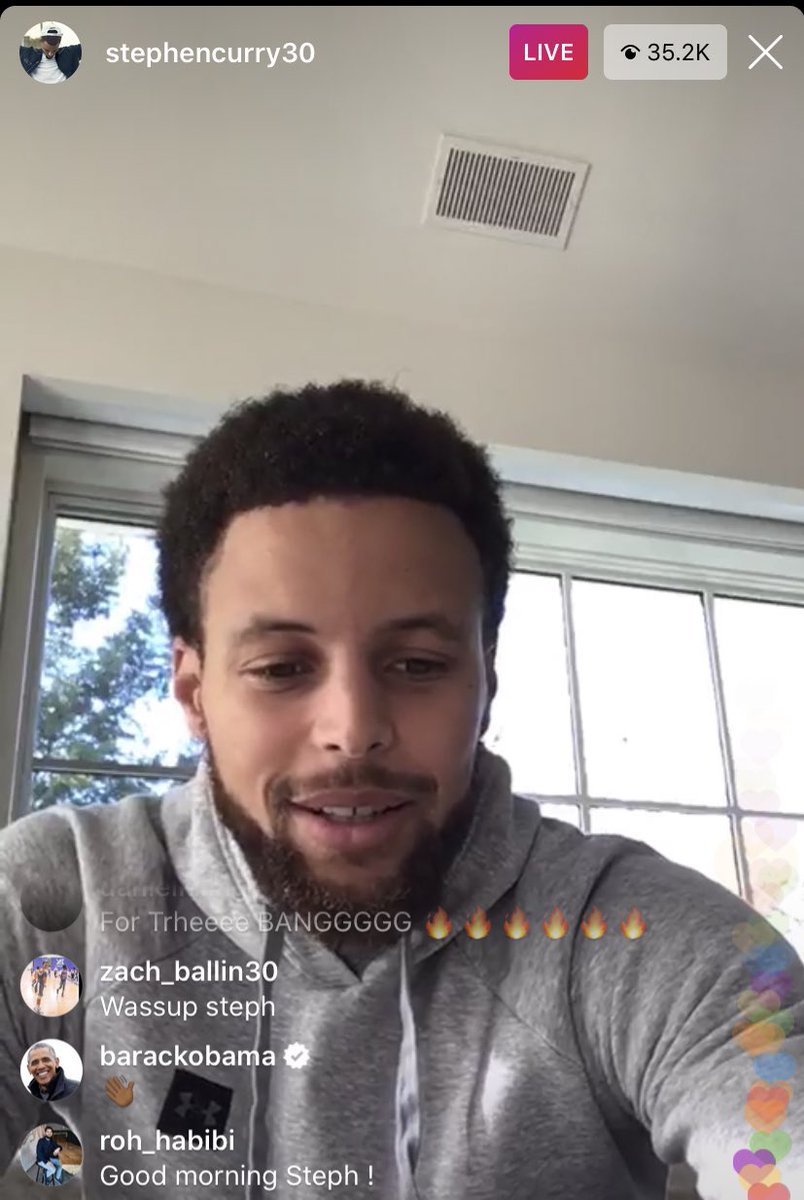 gswchris's tweet photo. Obama watching Steph’s live 🔥 https://t.co/tkcAuGSzu6