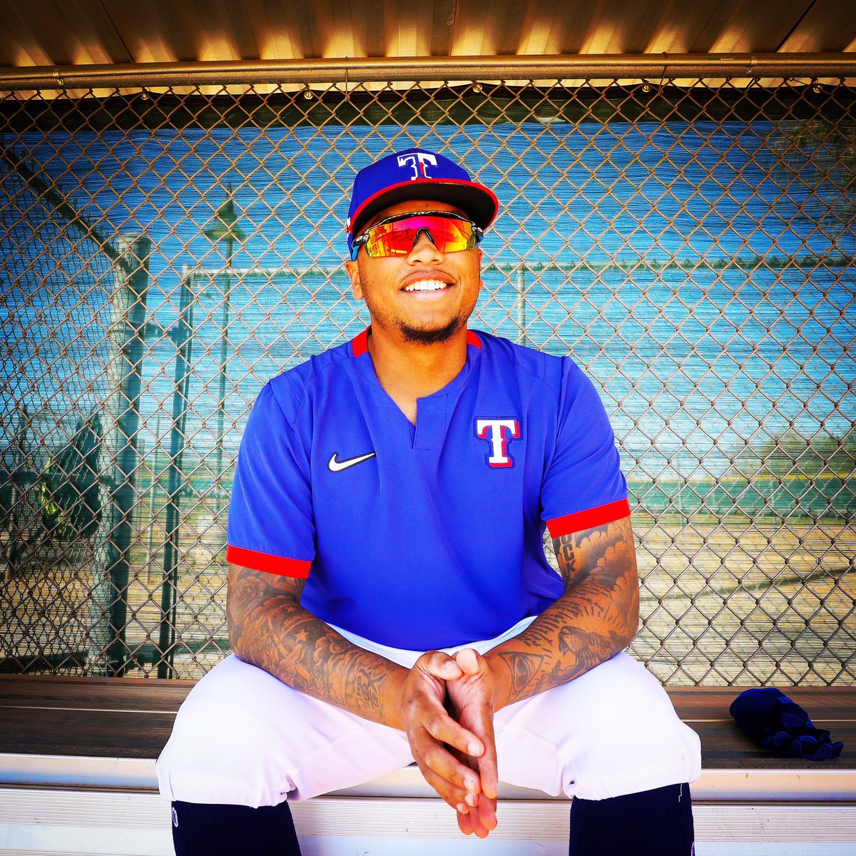 11WillieCalhoun's tweet photo. Got cleared to start doing my daily workouts and baseball activities again 😀 Let’s go 💪🏾 📸 @kellyspics3 @Rangers https://t.co/xgOw66cUOE